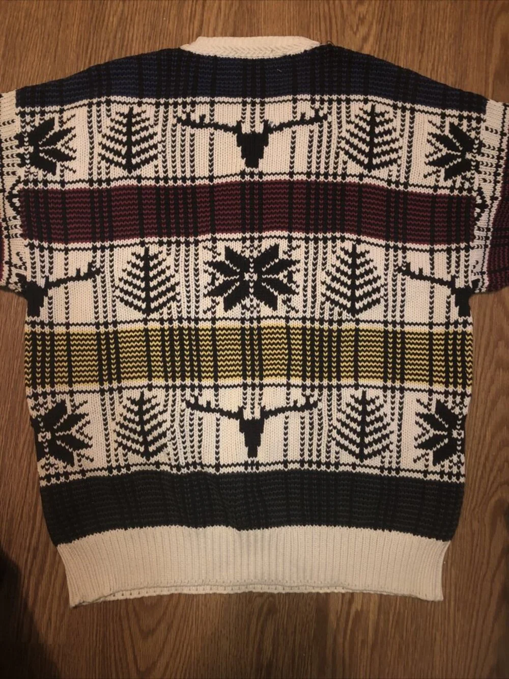 Nautica Men's Large Knit Striped CrewNeck Long Sleeve Pullover Sweater Christmas